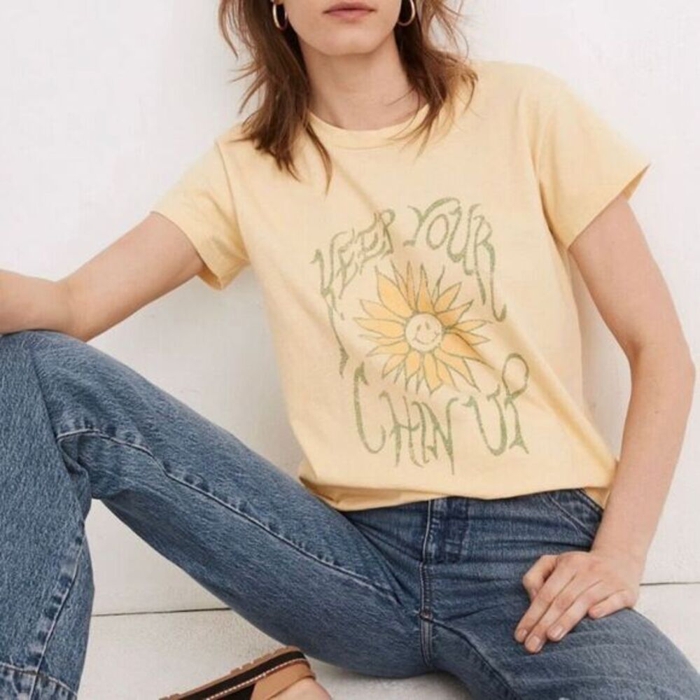 Madewell Rivet Thread Sunflower Chin Up Ex-Boyfriend Tshirt